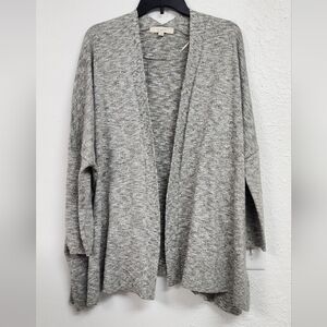 Loft Gray Metalic Open knit Cardigan Size L